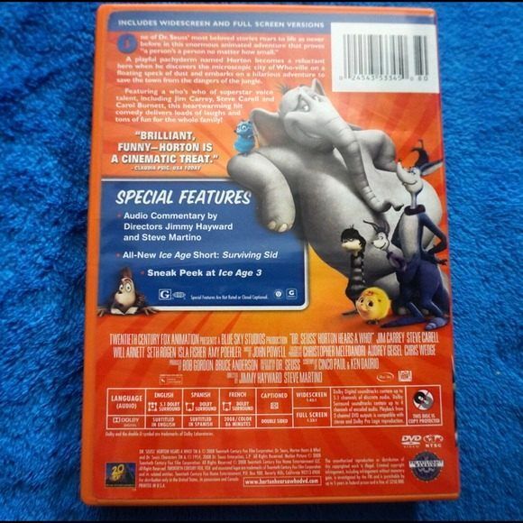 Dr Seuss' Horton Hears a Who DVD Full & Wide Screen - Picture 2 of 5